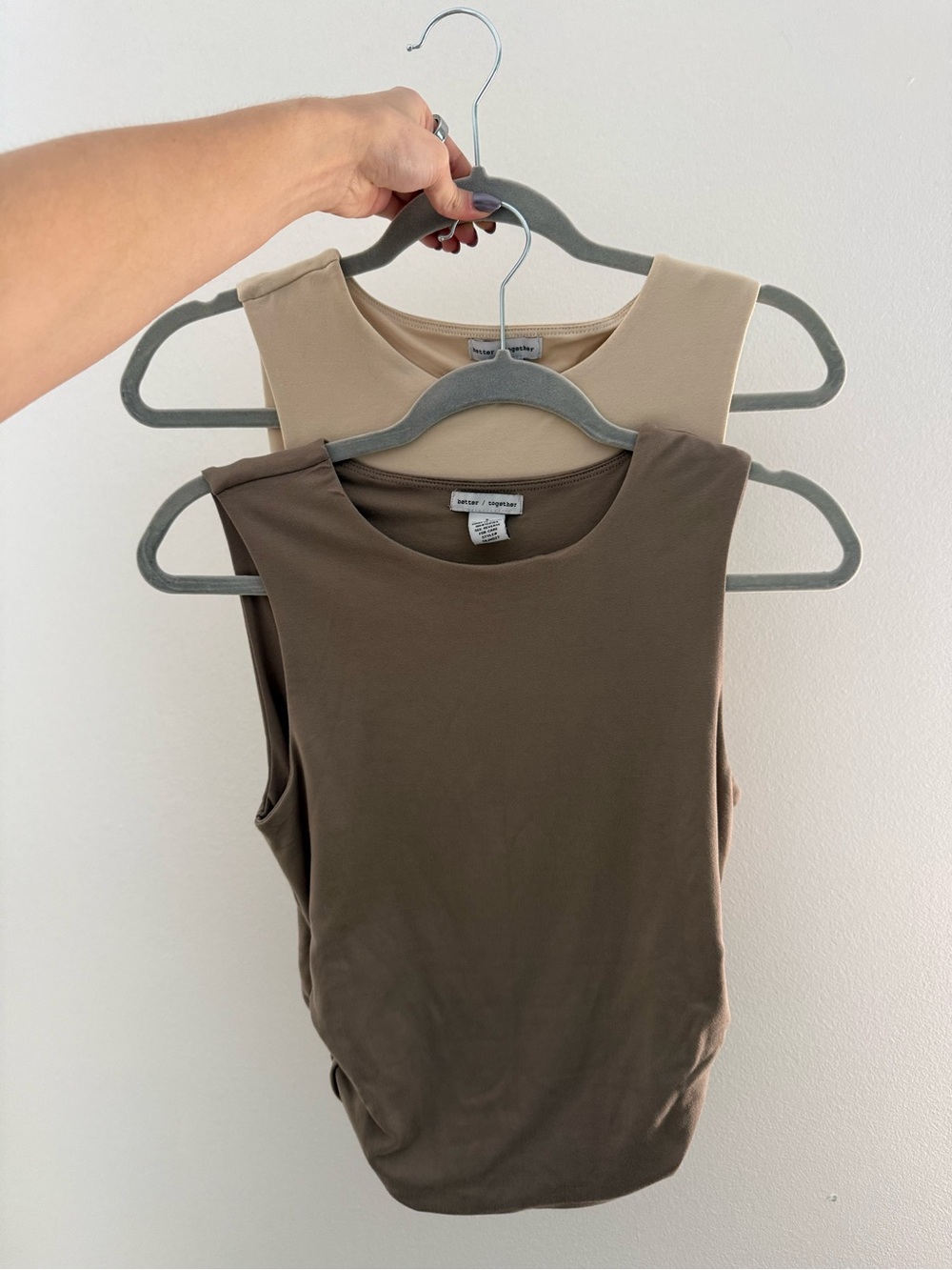 Everyday Scoop Neck Tank Top in Beige and Taupe